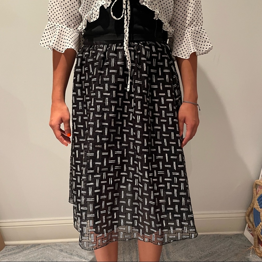 ARMANI silk black and white skirt